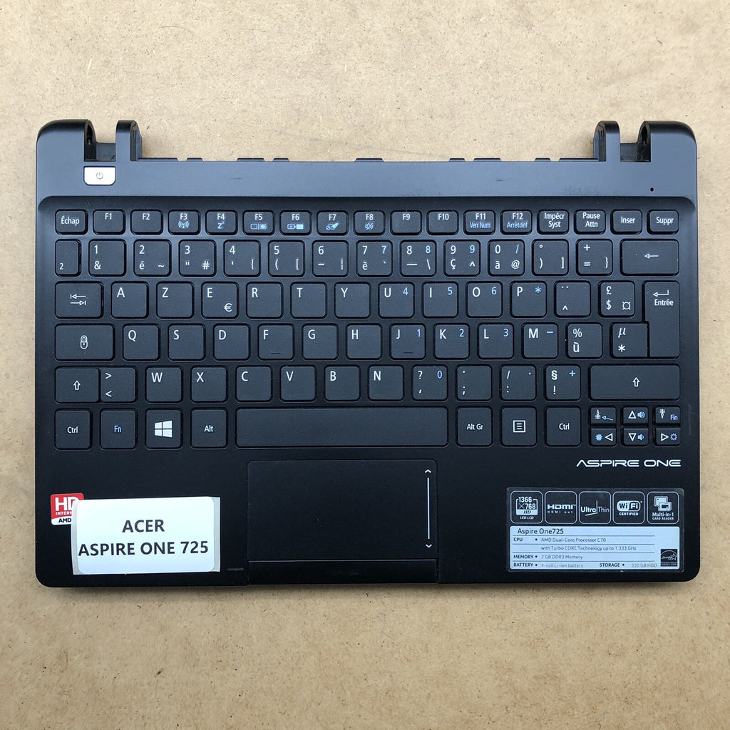 Plasturgie Basse complète avec clavier azerty - Acer Aspire One 725