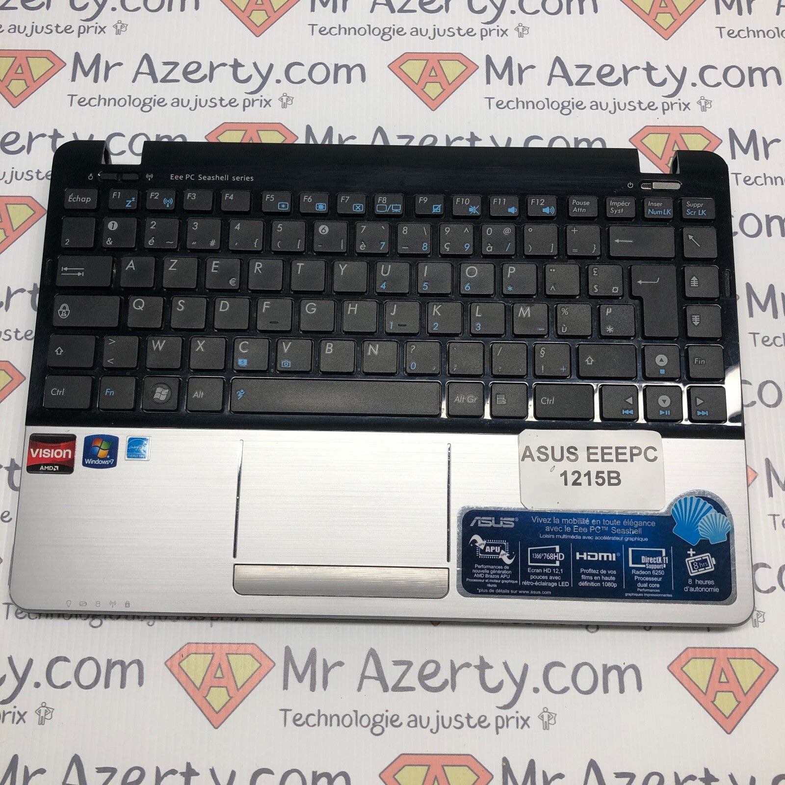 Plasturgie basse complète + clavier azerty - Asus EEEPC 1215B