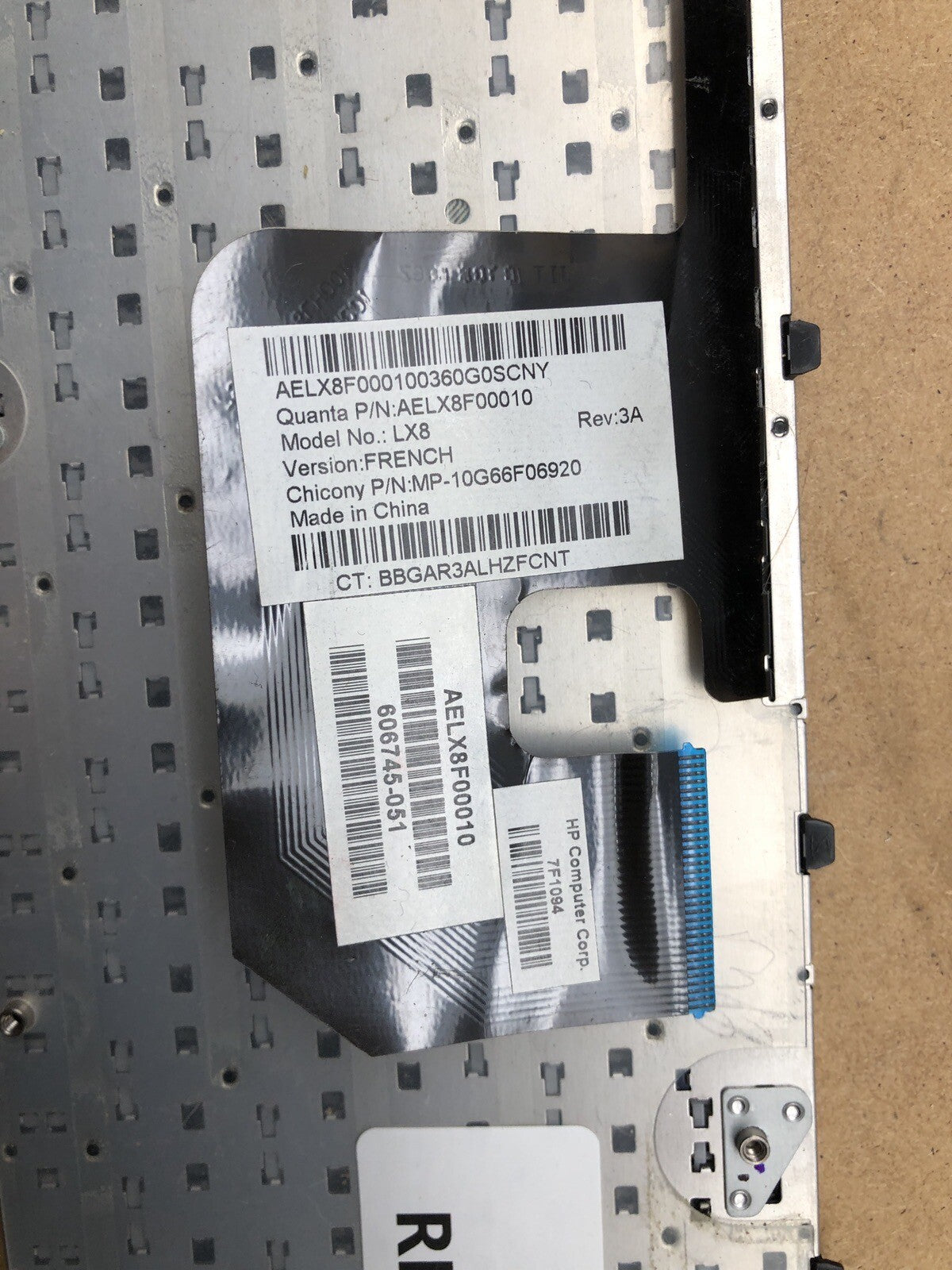 Clavier azerty - LX8 - Rev : 3A - HP