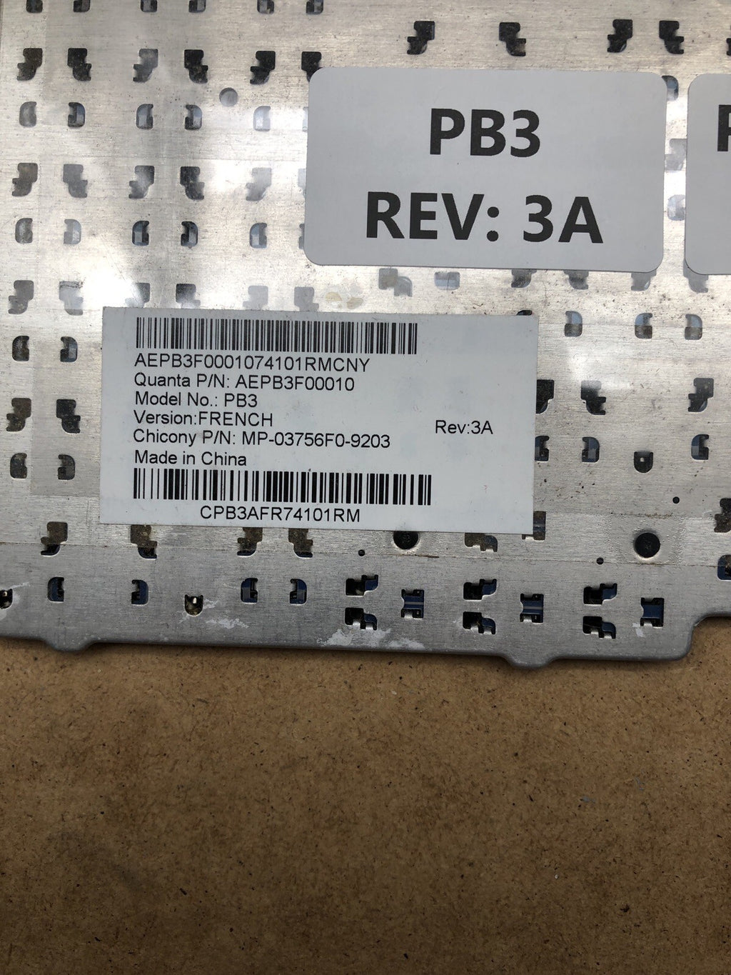 Clavier azerty - PB3 - Rev : 3A - PACKARD BELL