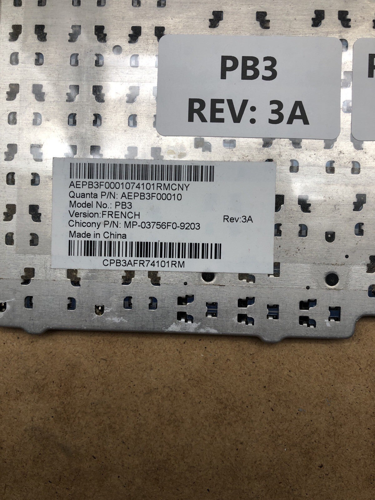 Clavier azerty - PB3 - Rev : 3A - PACKARD BELL