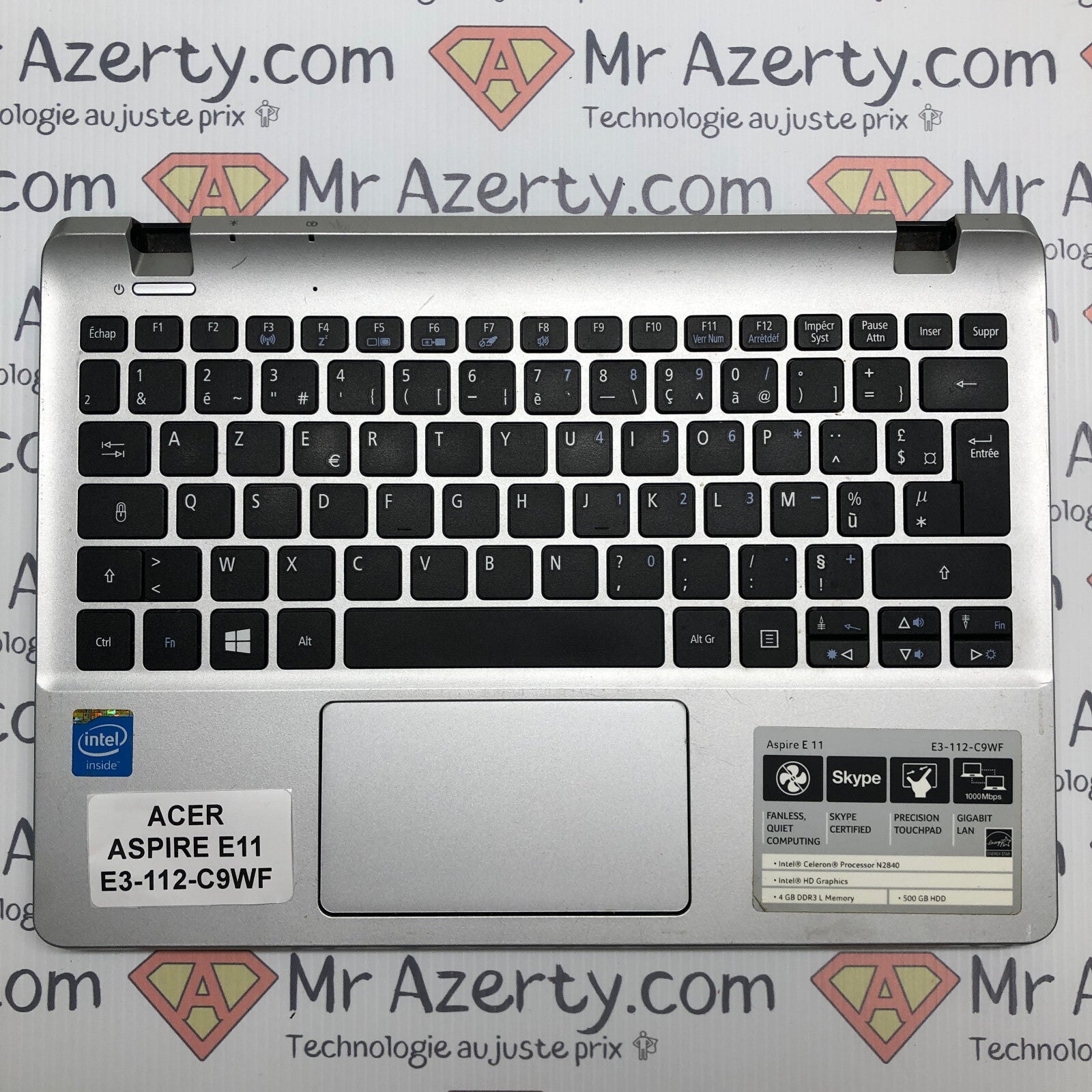 Plasturgie basse complète + clavier azerty - Aspire E11 E3-112-C9WF
