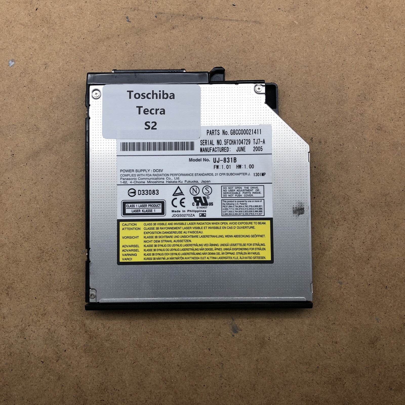 Lecteur Graveur DVD - Toshiba Tecra S2