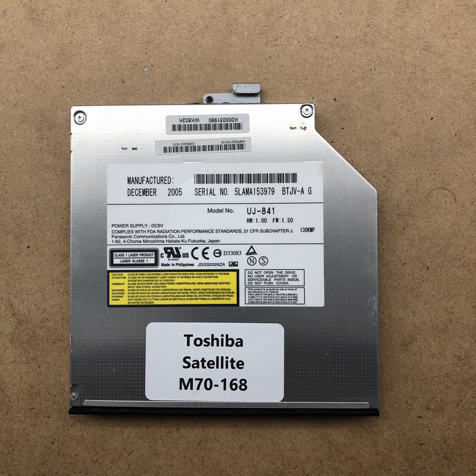 Lecteur/graveur DVD - Toshiba Satellite M70-168