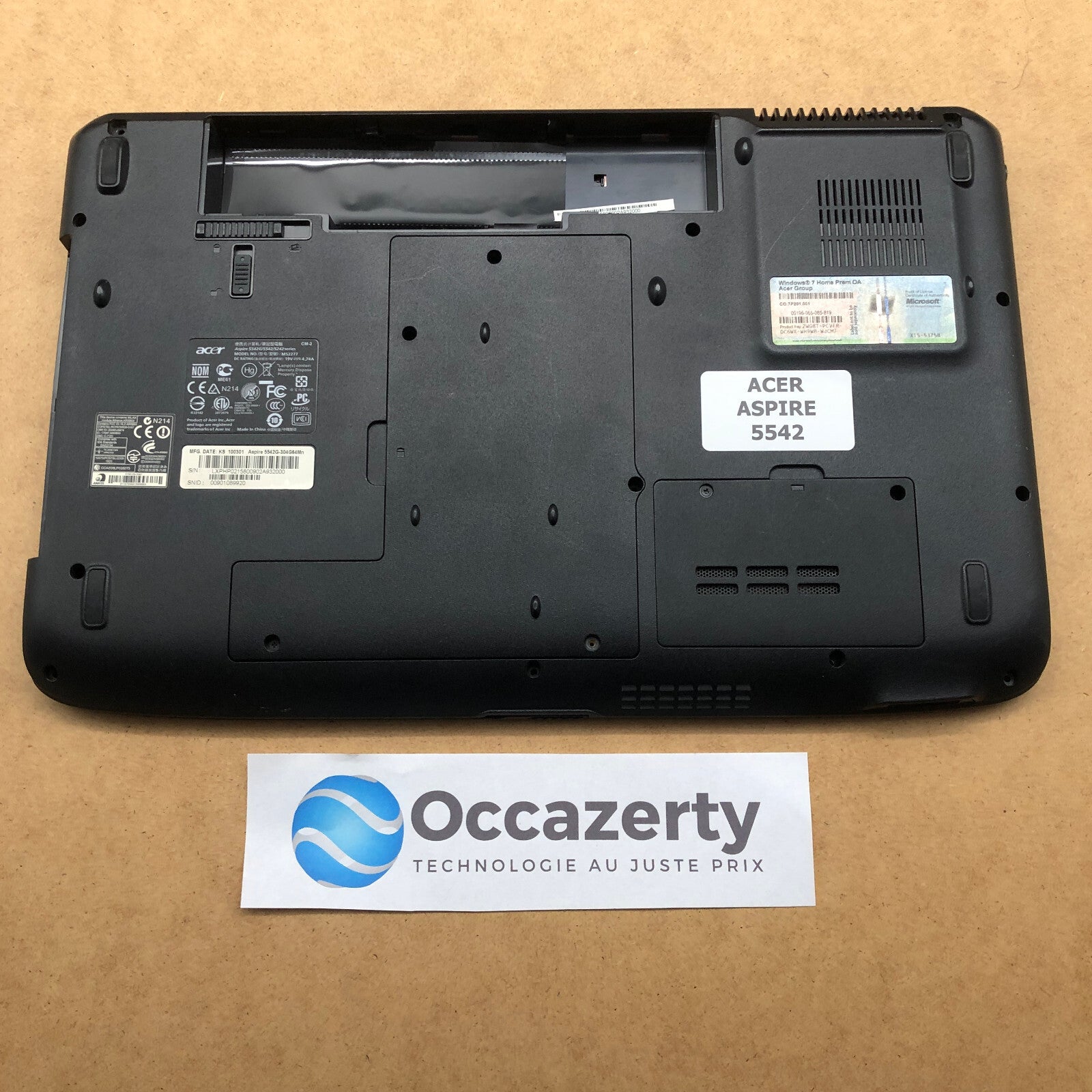 Plasturgie basse complète  - Acer Aspire 5542