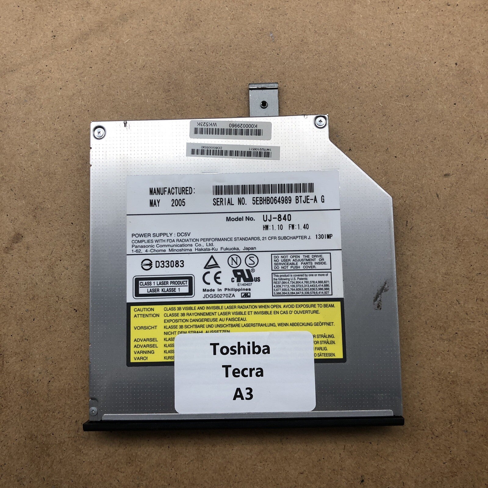 Lecteur/graveur DVD - Toshiba Tecra A3