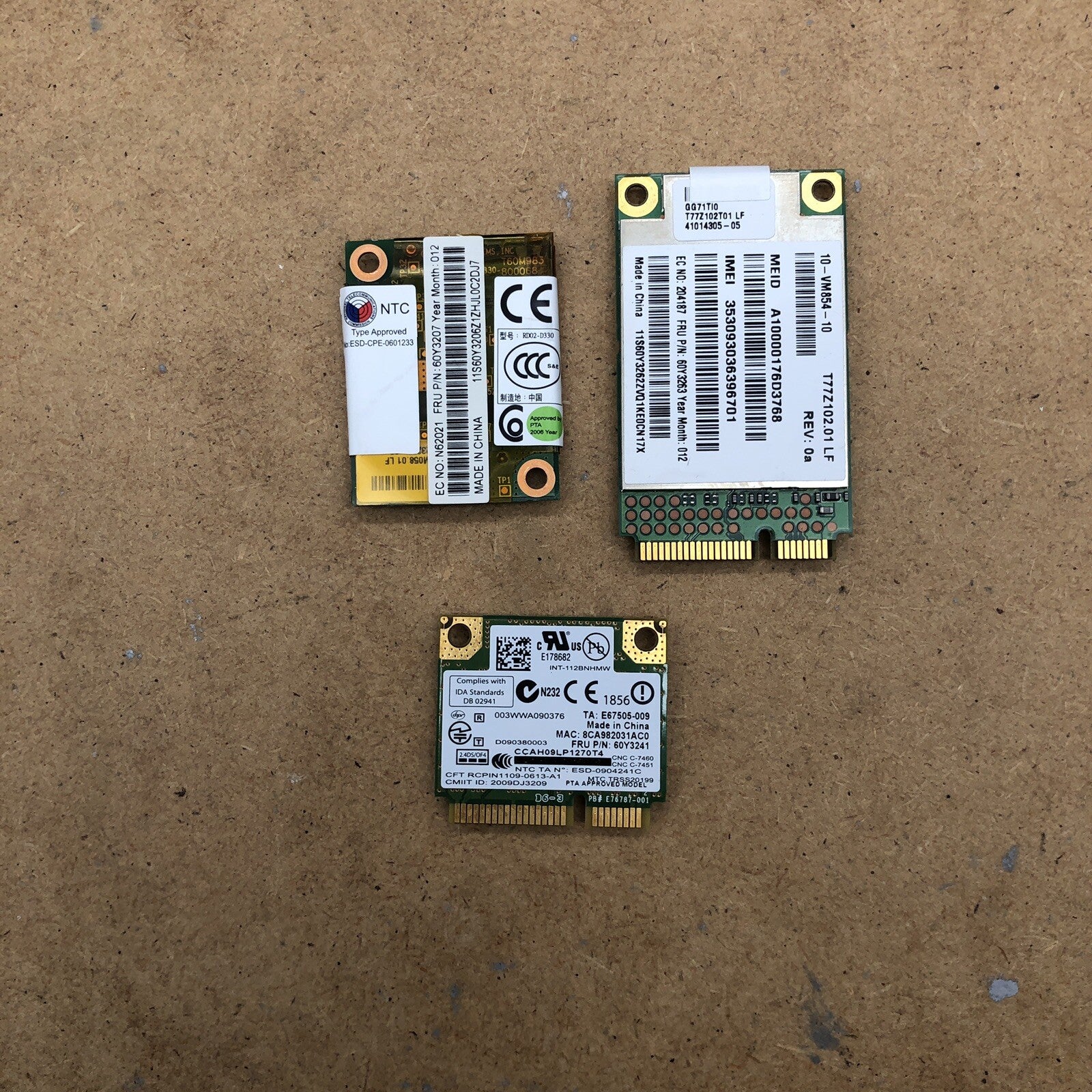 Lot carte wifi/Ethernet et bluetooth - Lenovo T410
