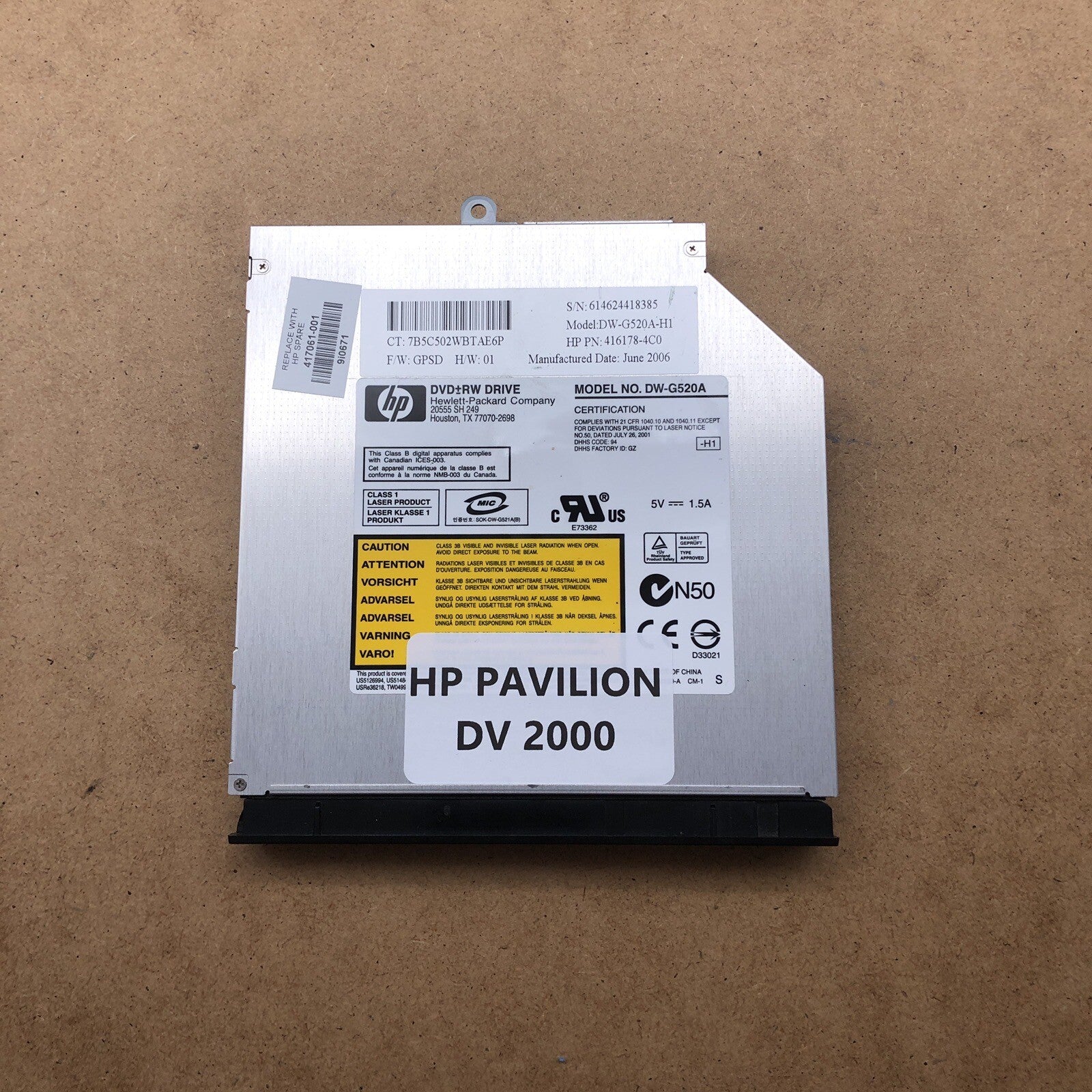Lecteur/graveur DVD - HP Pavilion DV2000