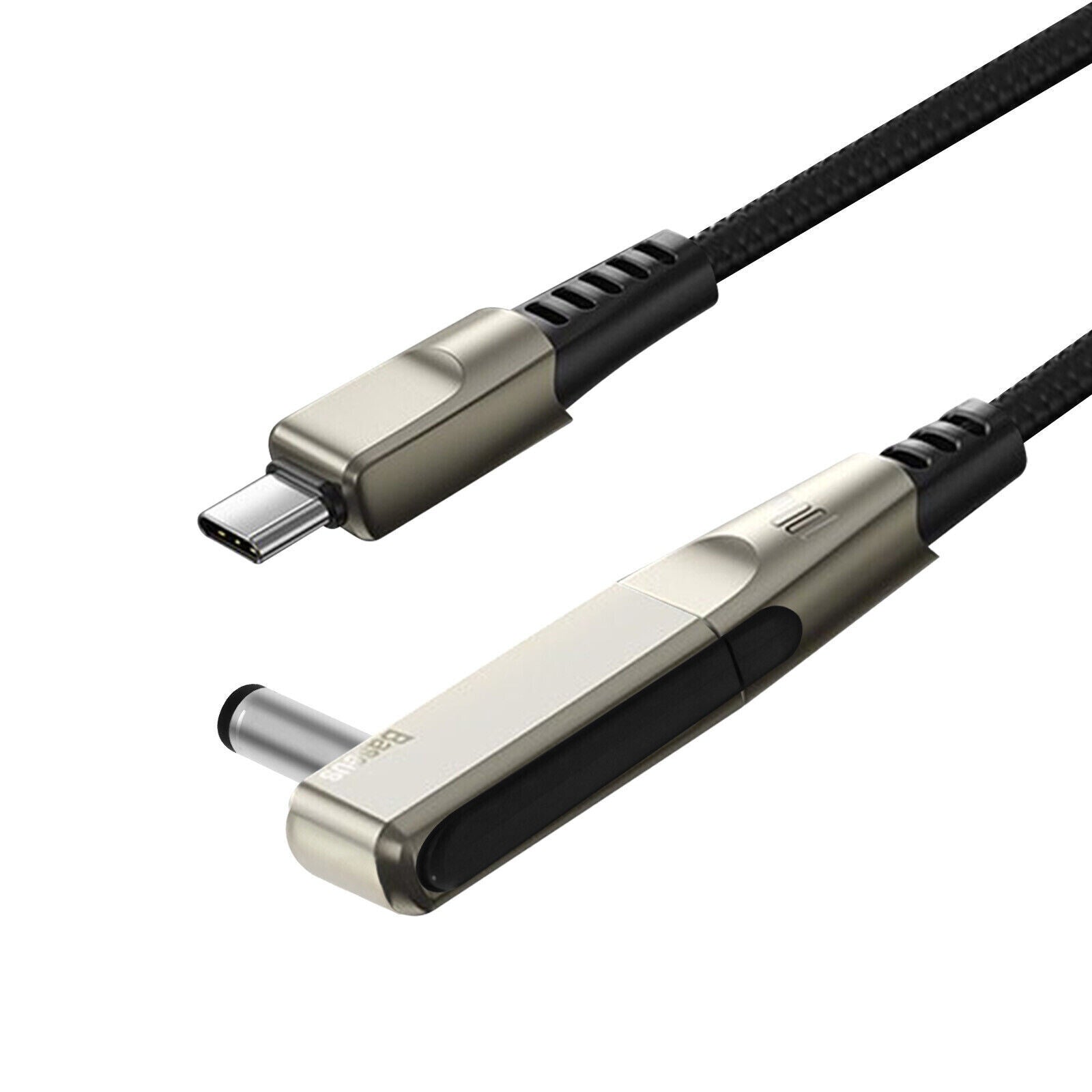 Câble USB-C / USB-C + Prise AC 5.5*2.5mm 100W Charge Rapide Nylon 2m Baseus Noir