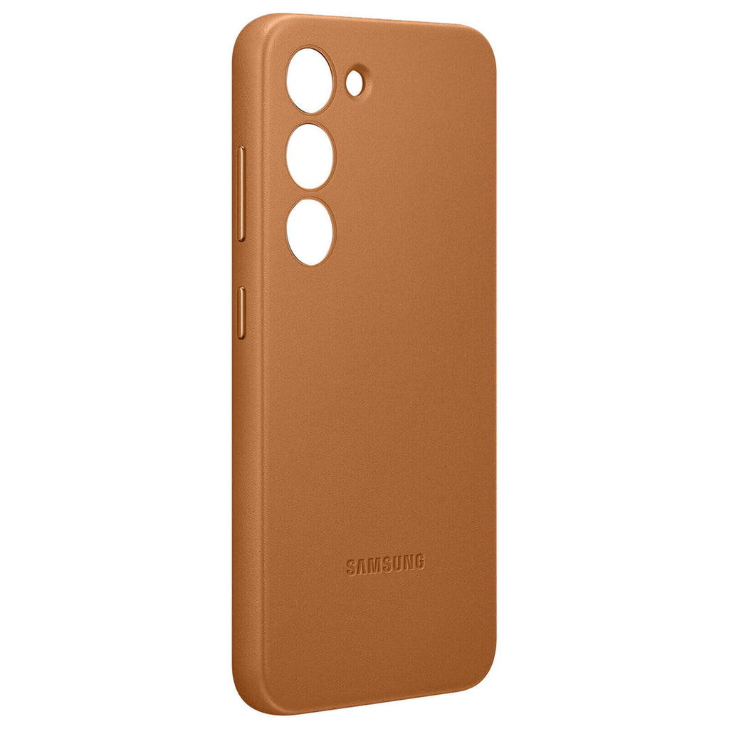 SAMSUNG EF-VS911LA - Coque en cuir Galaxy S23 Camel - NEUF