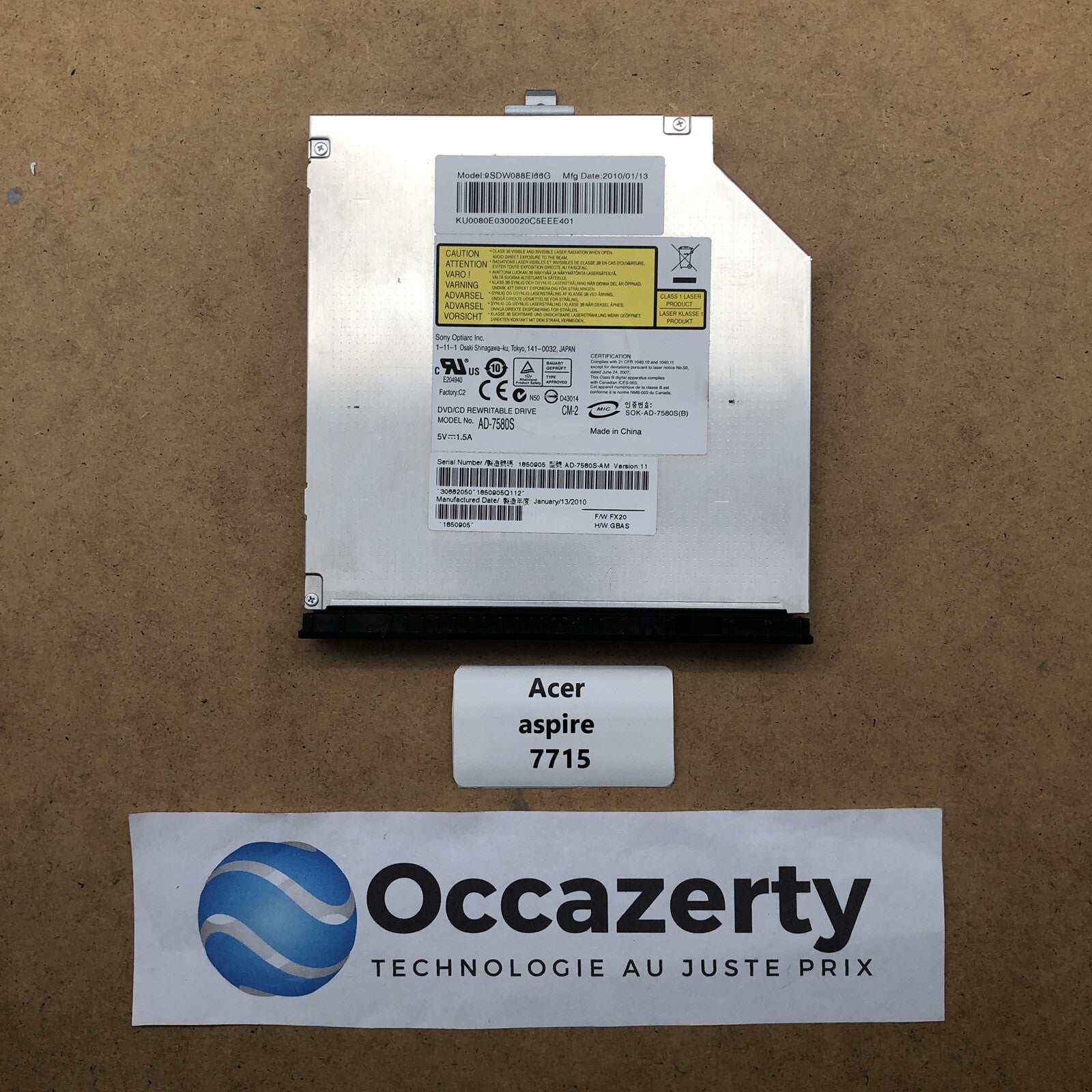 Lecteur/Graveur DVD - Acer Aspire 7715