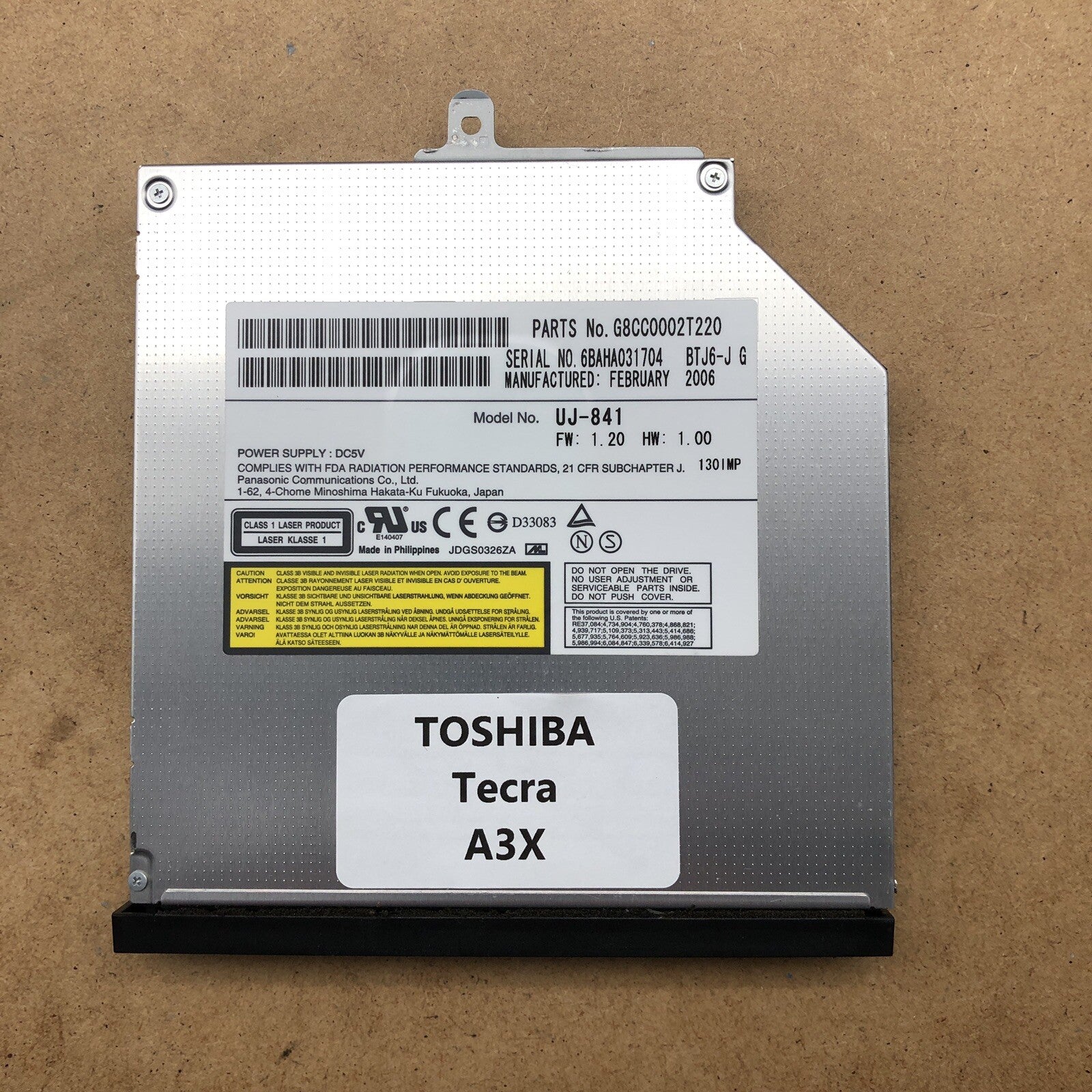 Lecteur/graveur DVD - Toshiba Tecra A3X
