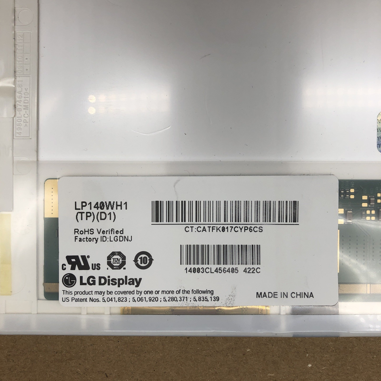 Dalle écran  type LP140WH1 (TP)(D1) 2