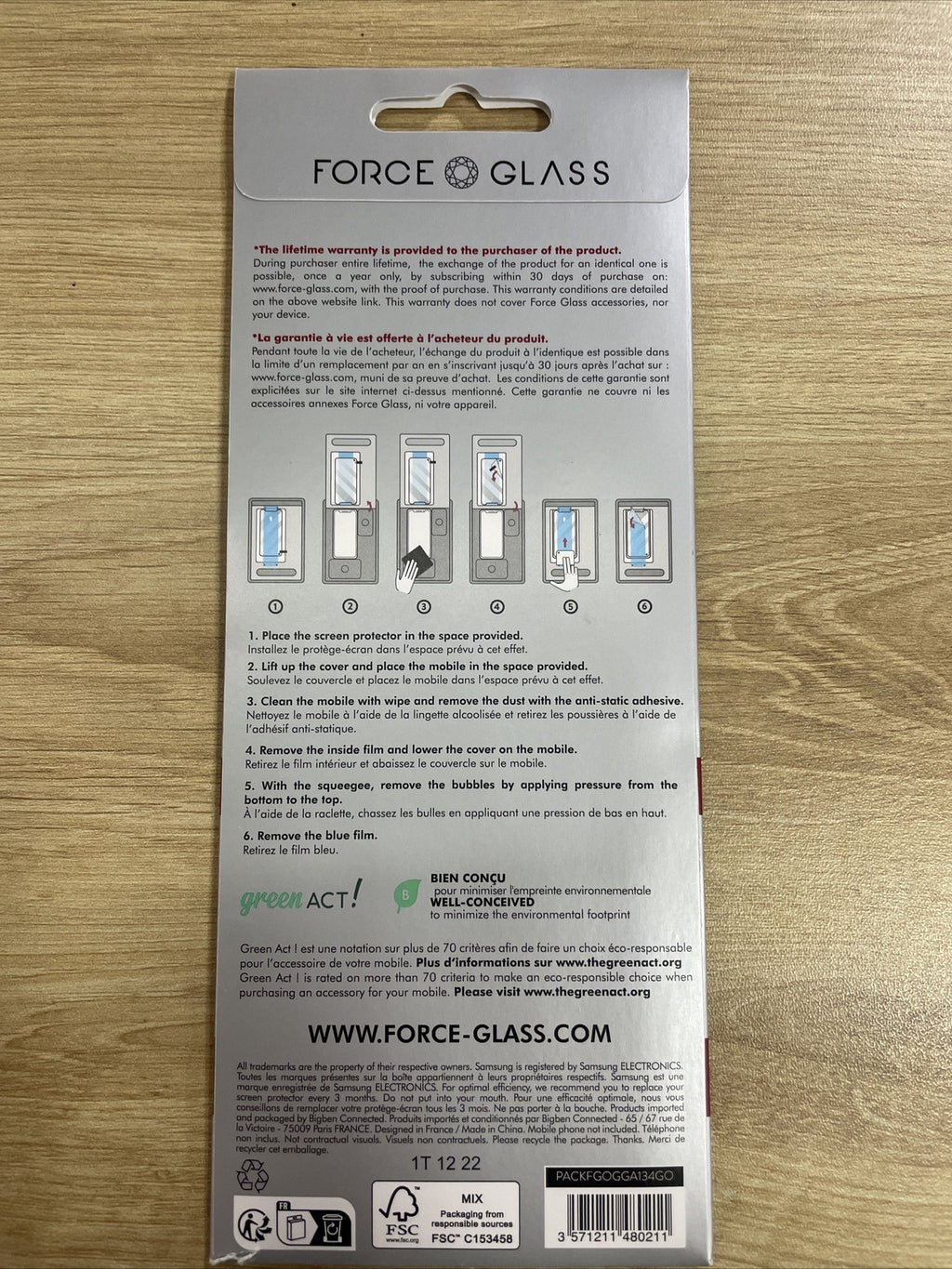 Verre Trempé Organique pour Samsung A13 4G Garantie à vie - Force Glass