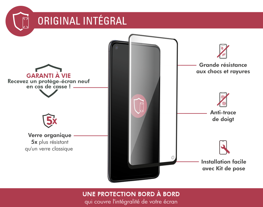 Verre Trempé Organique pour Xiaomi Redmi Note 9T Garantie à vie - Force Glass