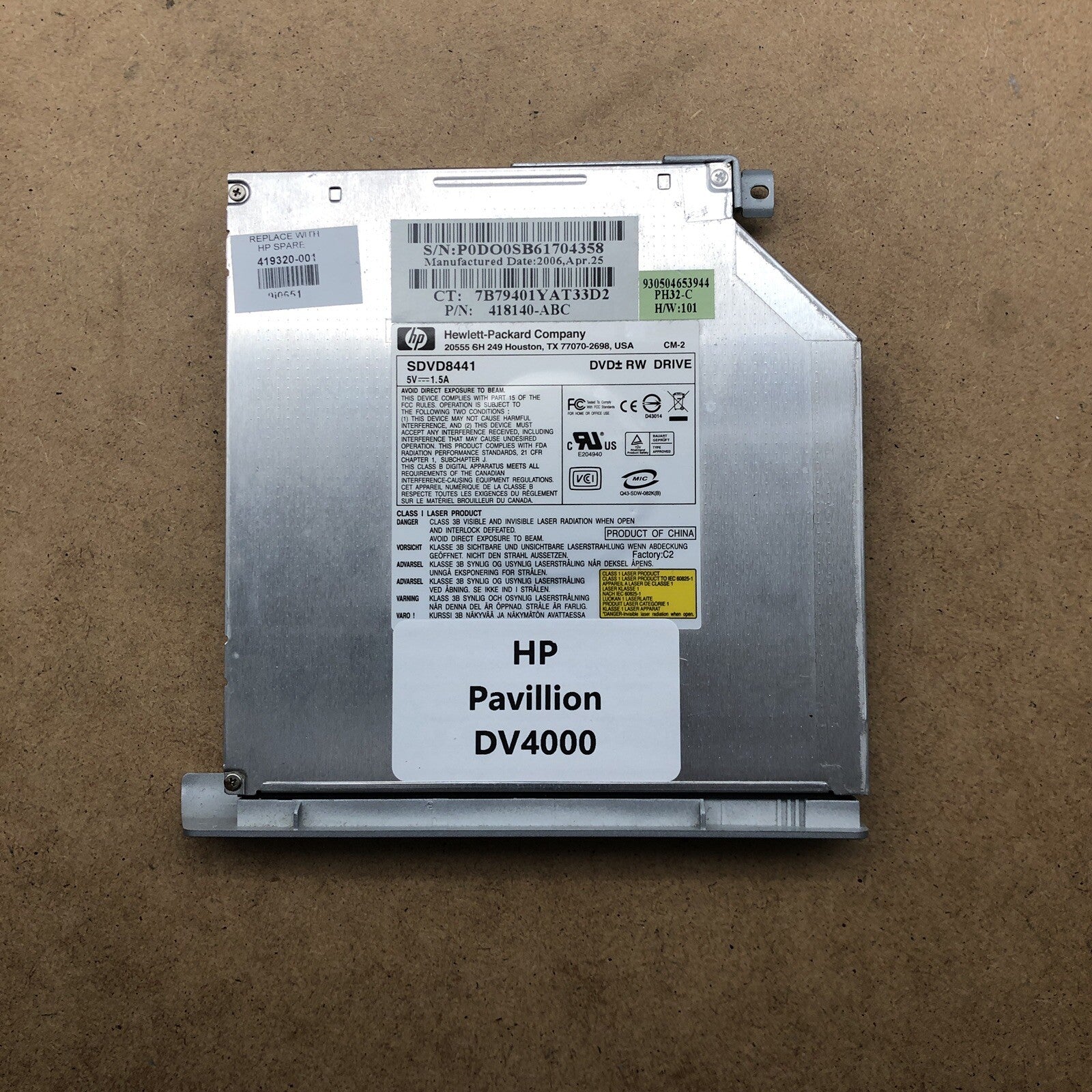 Lecteur/graveur DVD - HP Pavilion DV4000