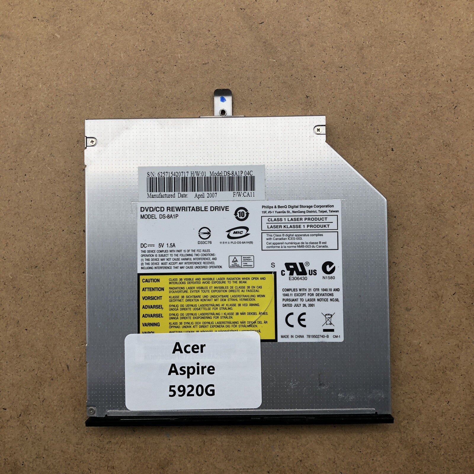 Lecteur/graveur DVD - Acer Aspire 5920G