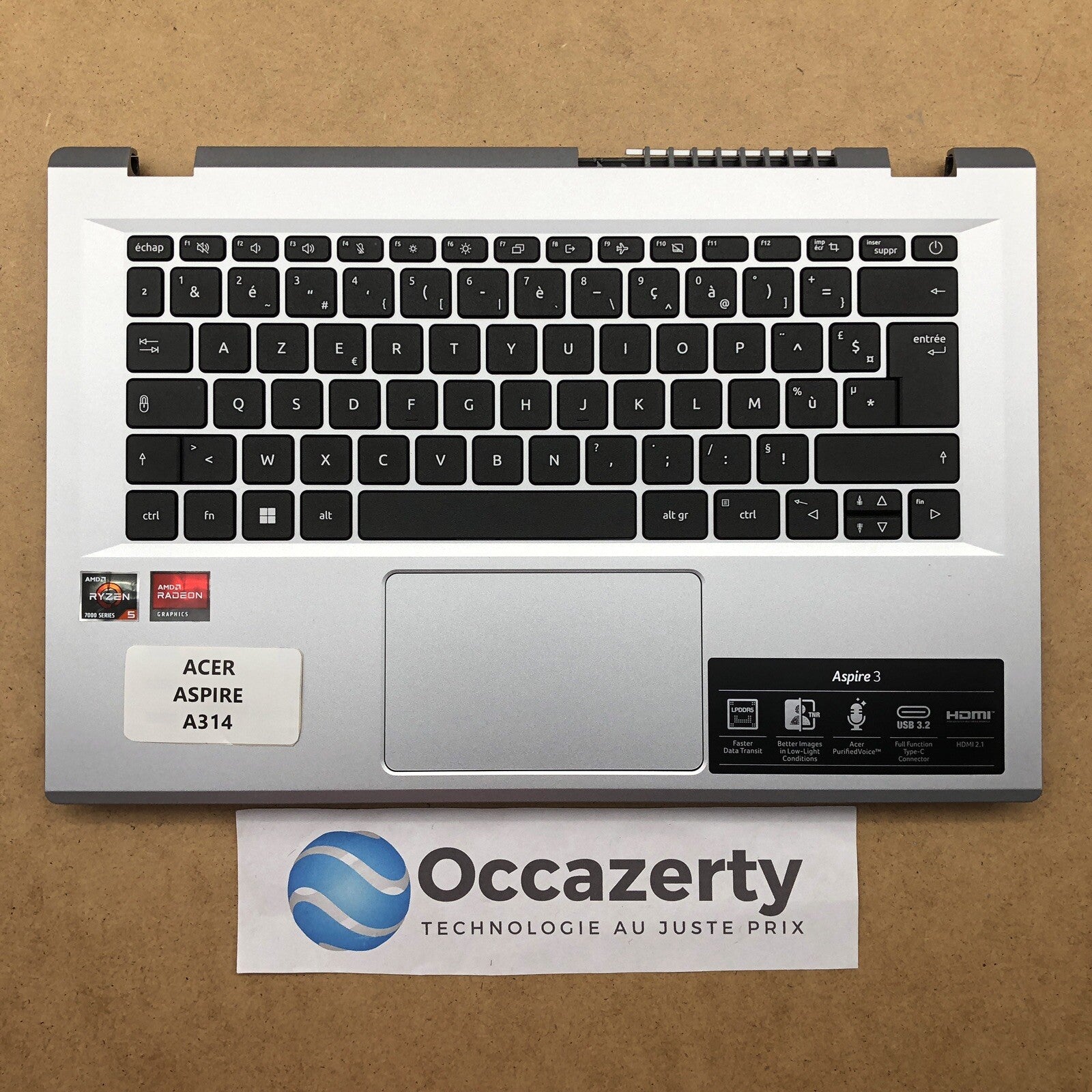Plasturgie Basse complète avec clavier azerty - Acer Aspire A314