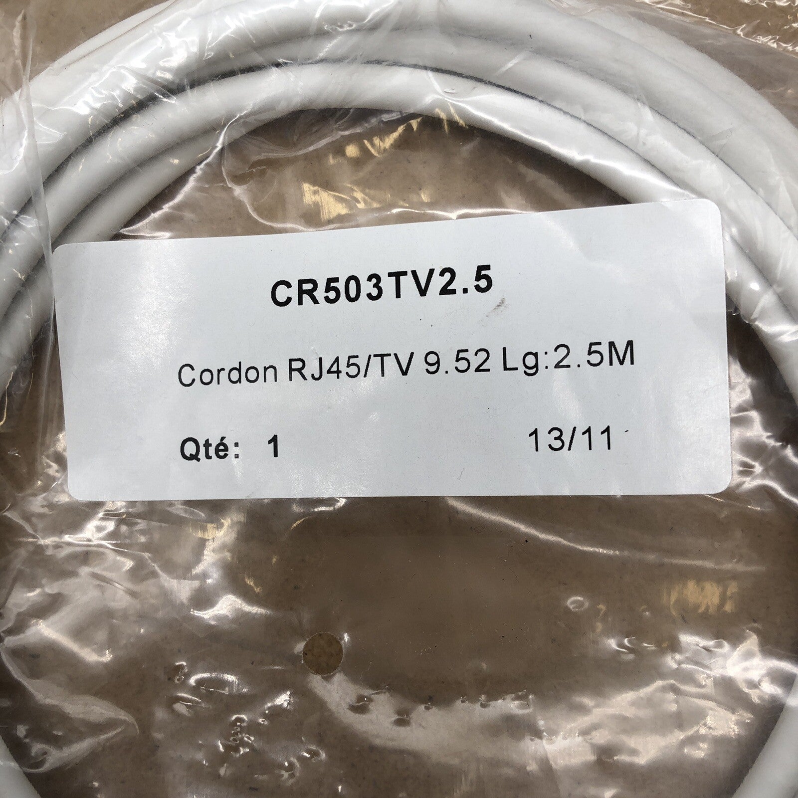 Cordon RJ45/TV 9.52 - 2,5 m - NEUF