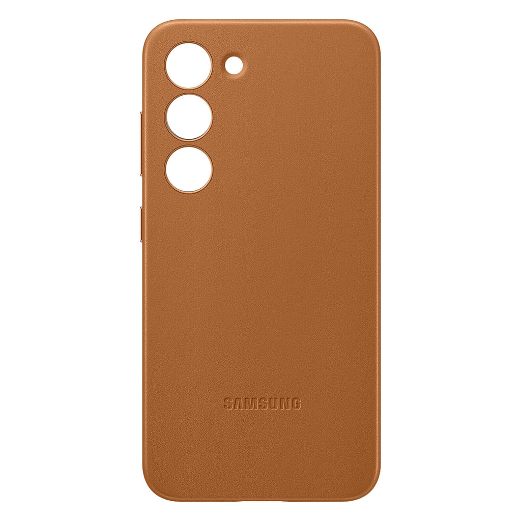 SAMSUNG EF-VS911LA - Coque en cuir Galaxy S23 Camel - NEUF