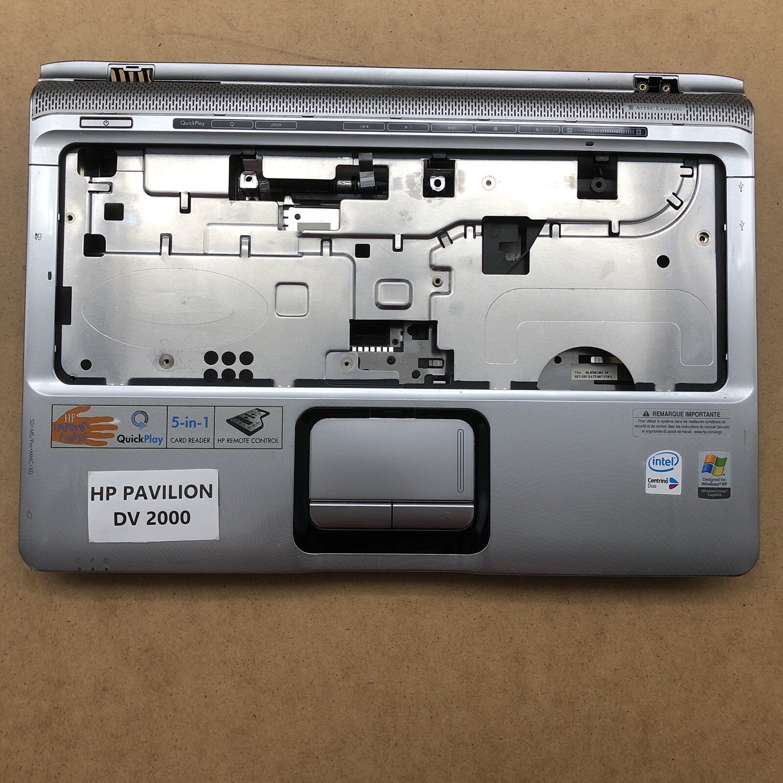 Plasturgie Basse complète - HP Pavilion DV2000