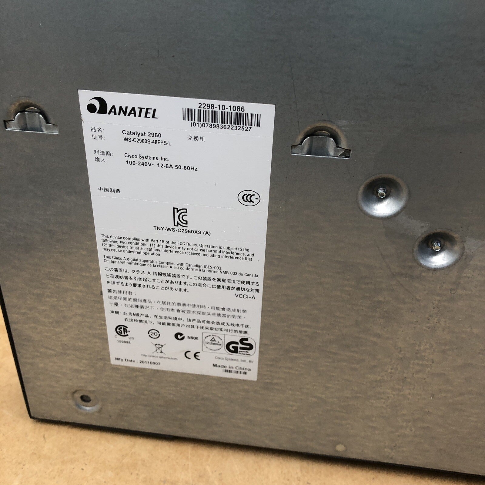 Switch Cisco - Catalyst 2960 -WS-C2960S-48FPS-L