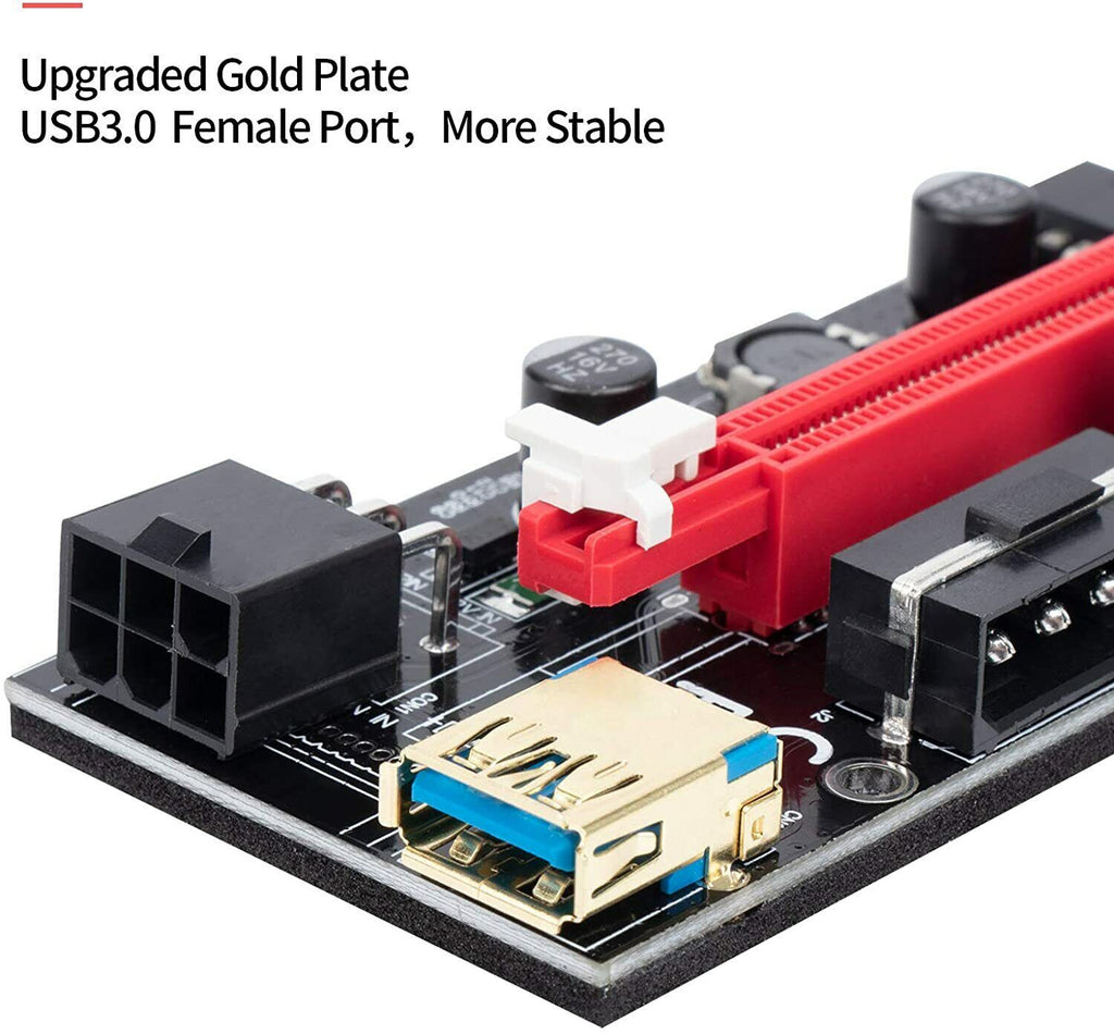 Pack de 5 Riser PCIE VER009S Adaptateur PCI-E PCIe 1x à 16x crypto minage - NEUF