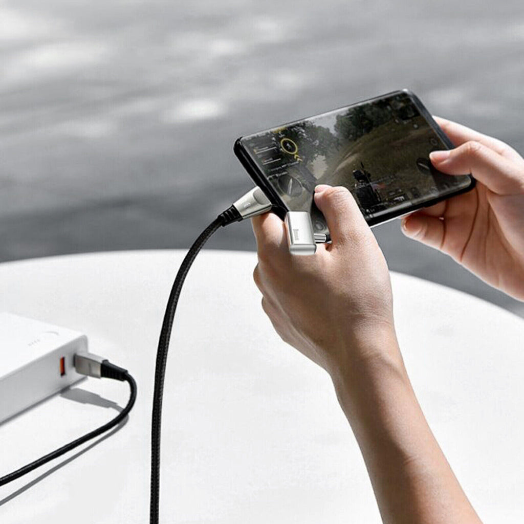 Câble USB-C / USB-C + Prise AC 5.5*2.5mm 100W Charge Rapide Nylon 2m Baseus Noir