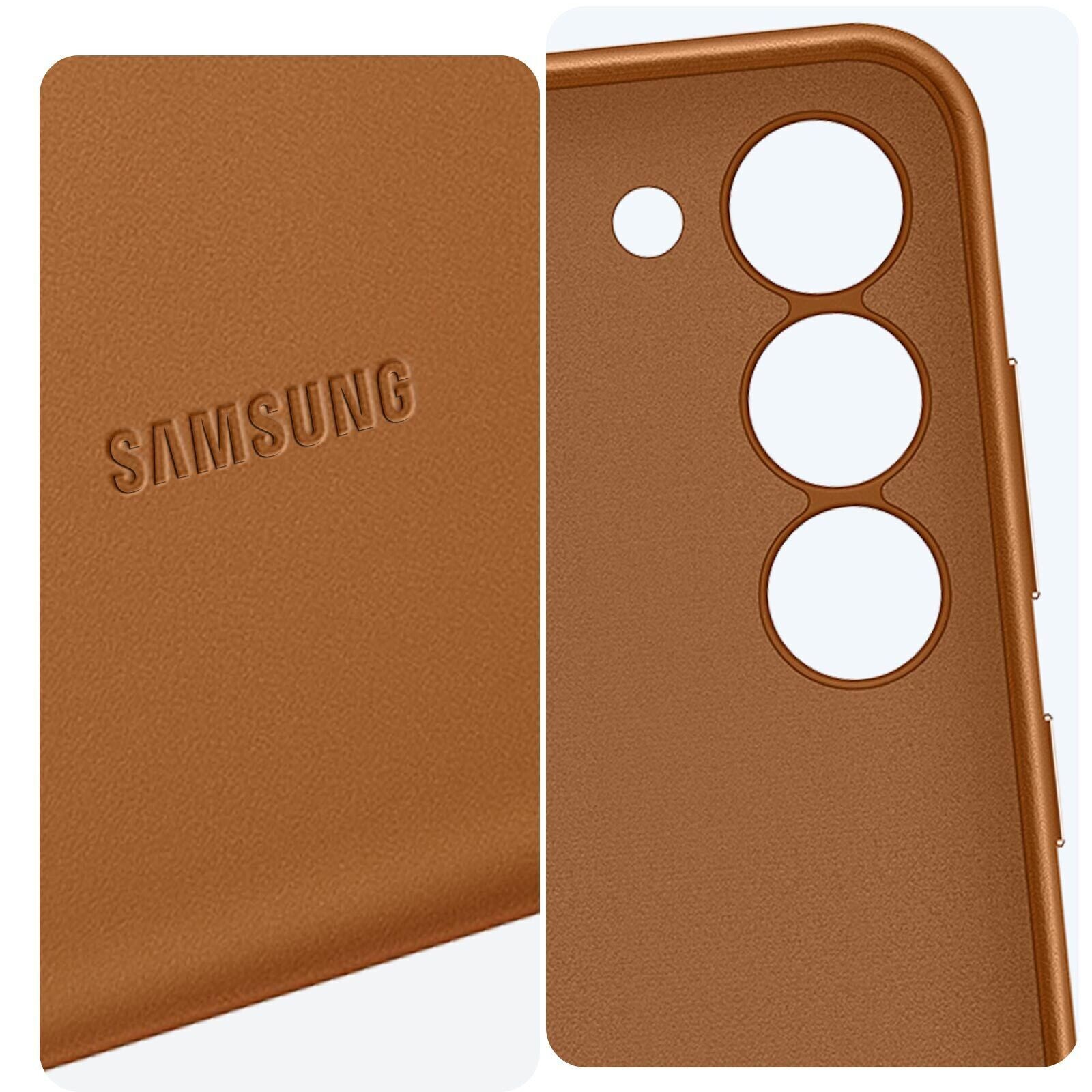 SAMSUNG EF-VS911LA - Coque en cuir Galaxy S23 Camel - NEUF