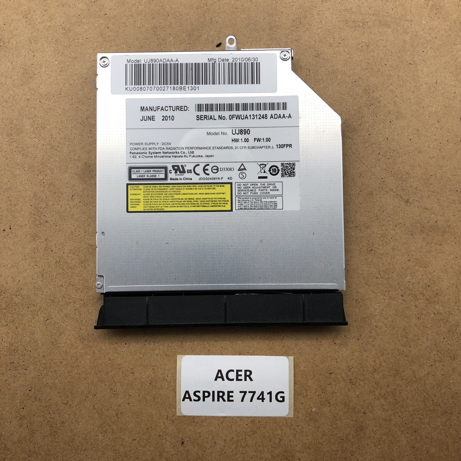 Lecteur/graveur DVD - Acer Aspire 7741G