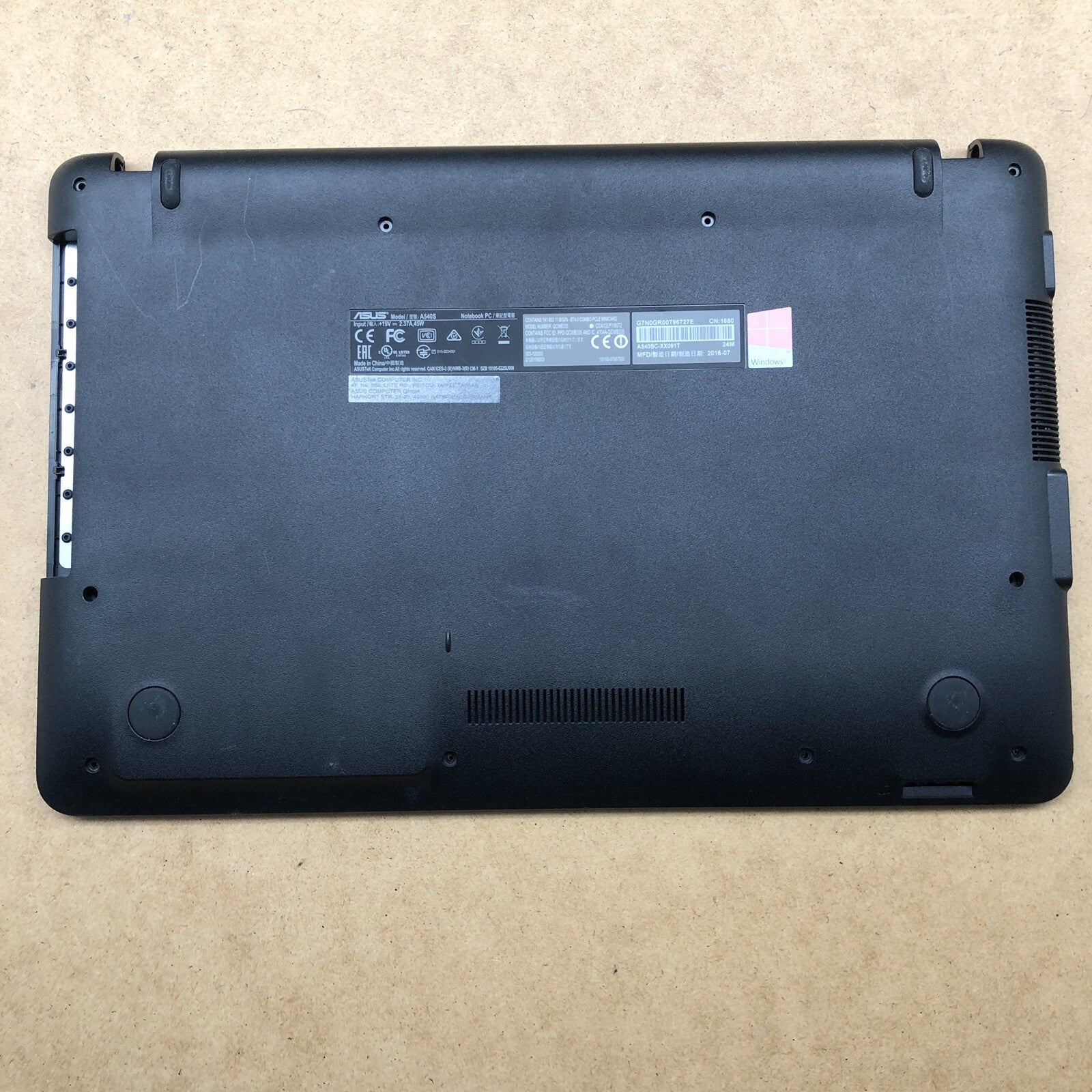 Plasturgie basse + clavier OR - ASUS A540S