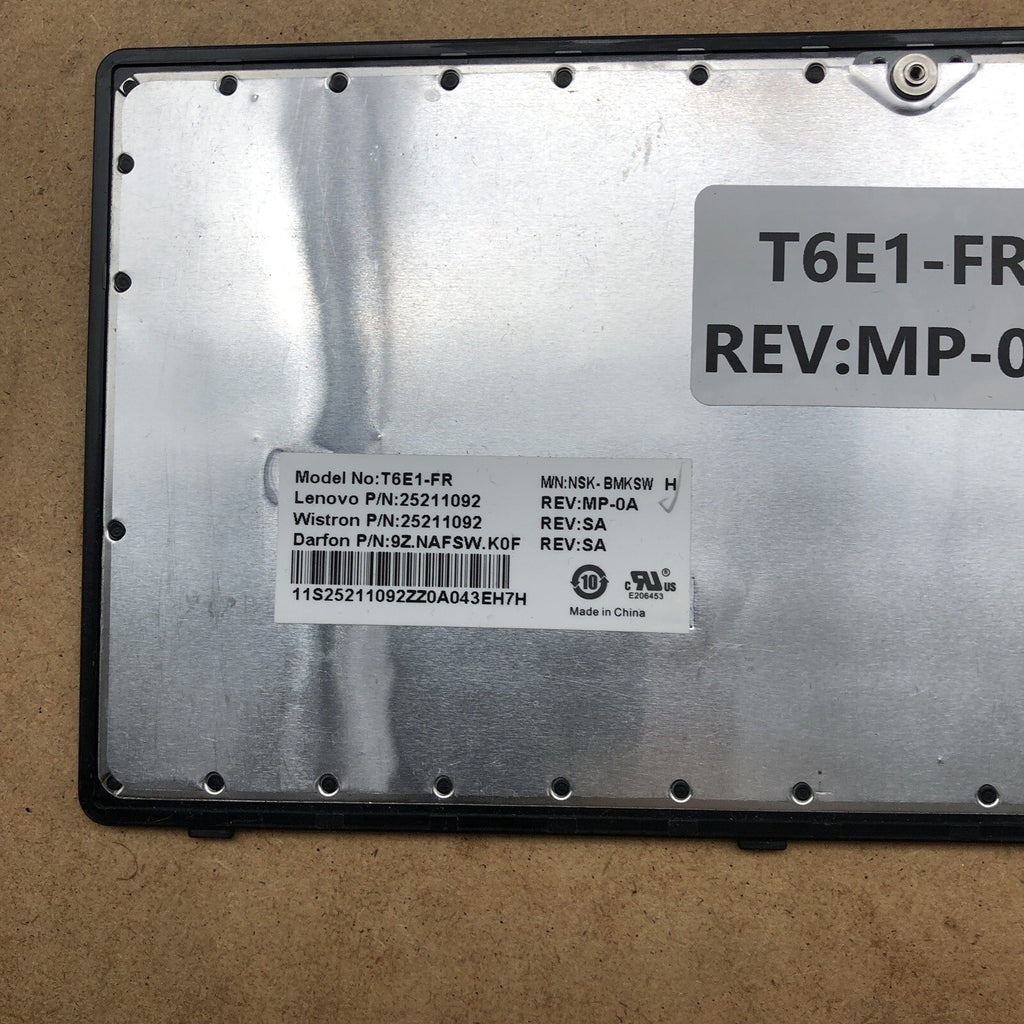 Clavier Azerty - T6E1-FR - Rev : MP-OA - Lenovo