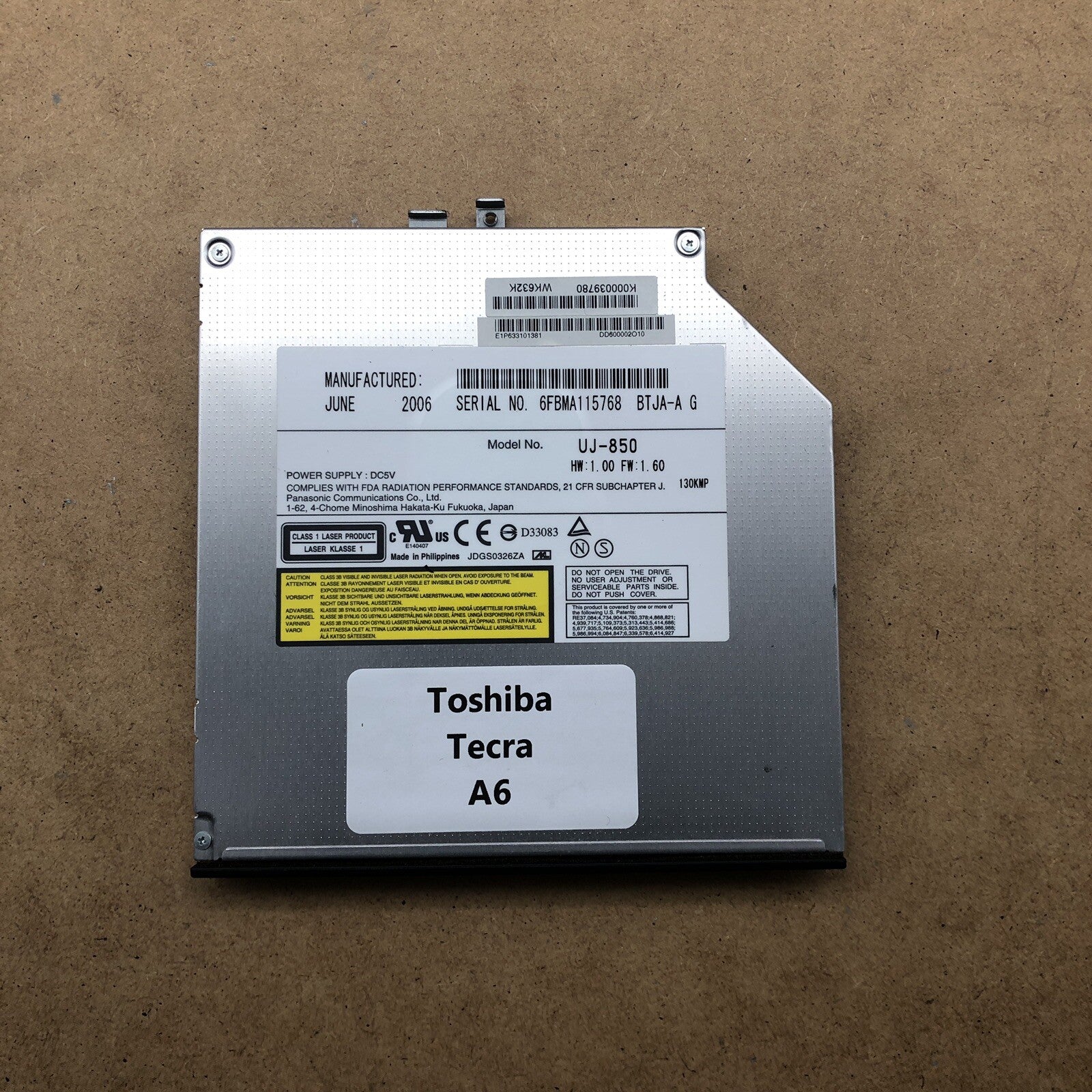 Lecteur/Graveur DVD azerty - Toshiba Tecra A6