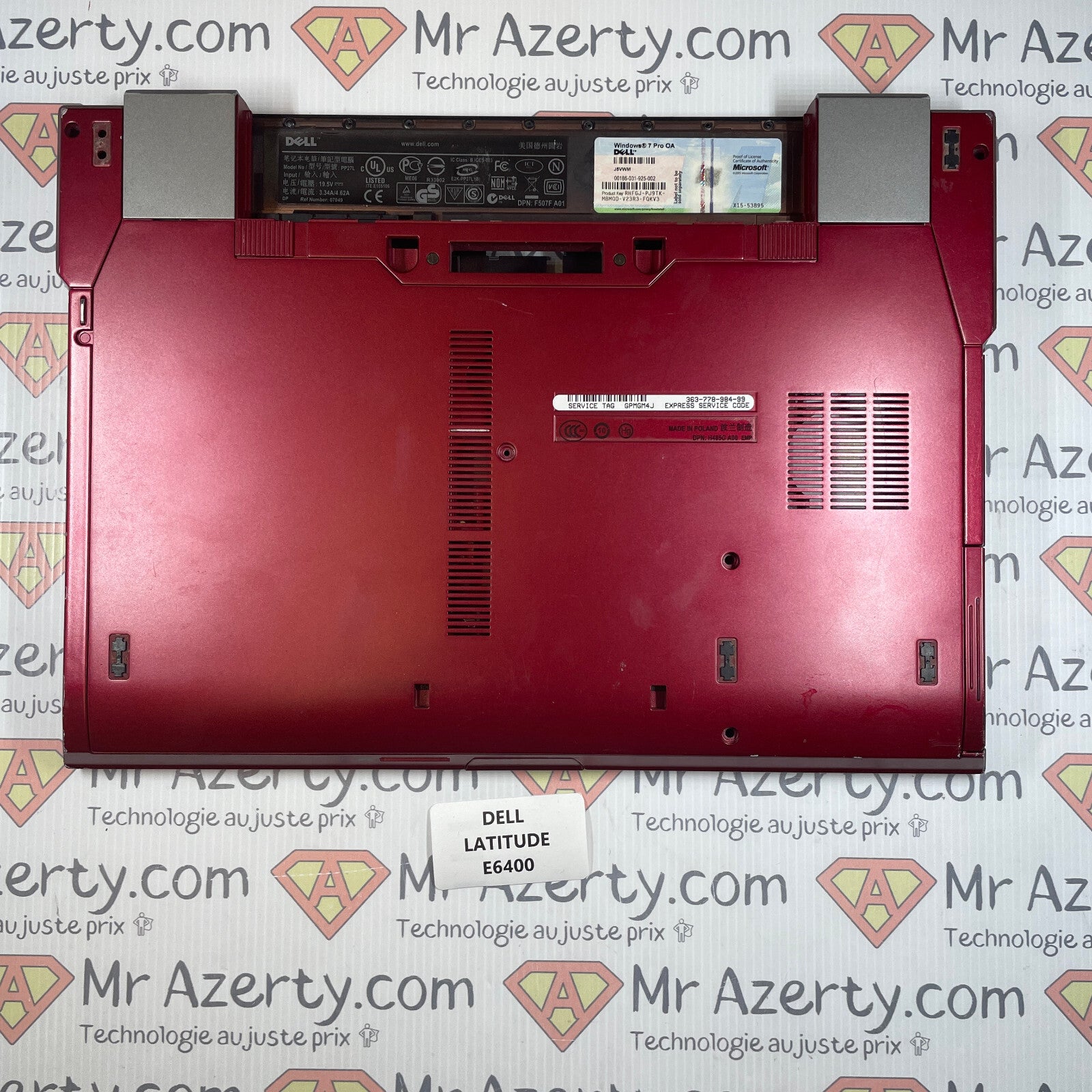 Plasturgie basse complète rouge  - DELL Latitude E6400